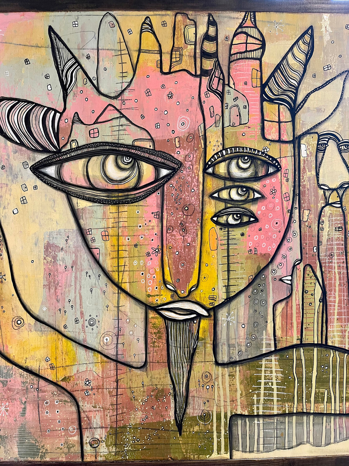 Original Mixed Media Fine Art on Wood &#39;Surrender&#39;