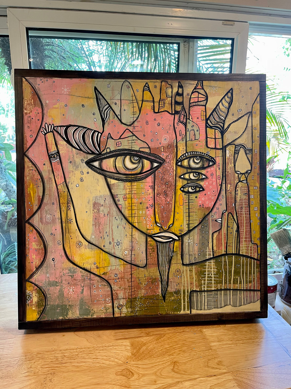 Original Mixed Media Fine Art on Wood &#39;Surrender&#39;