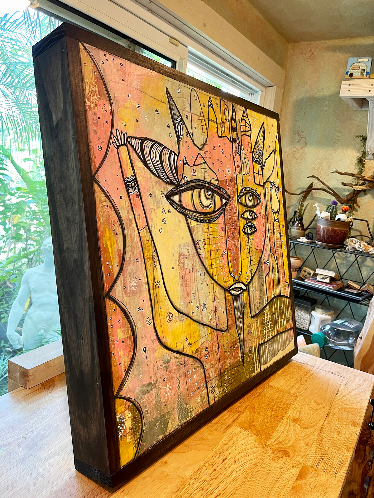 Original Mixed Media Fine Art on Wood &#39;Surrender&#39;