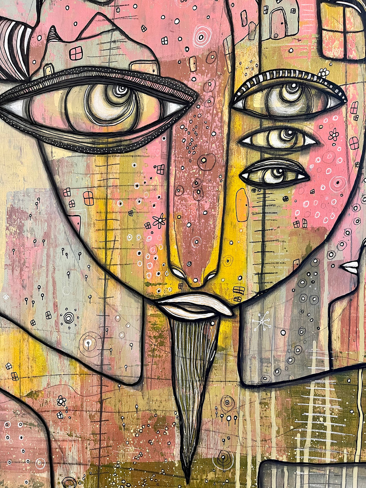 Original Mixed Media Fine Art on Wood &#39;Surrender&#39;