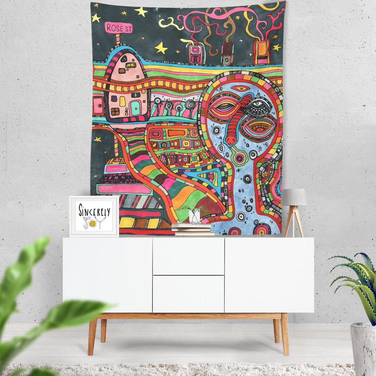 Wall Art Tapestry &#39;Rose St&#39;