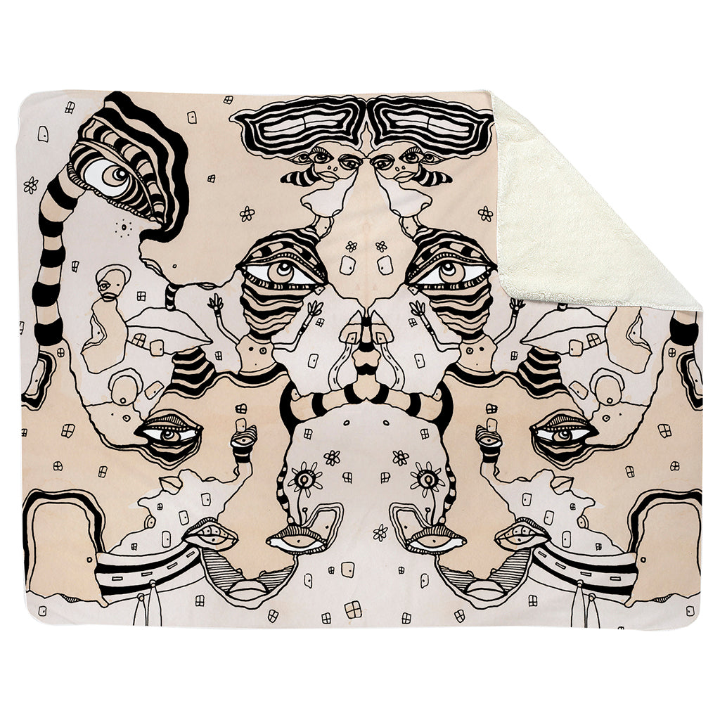 Thick Sherpa Fleece Blanket &#39;Stained 01&#39;