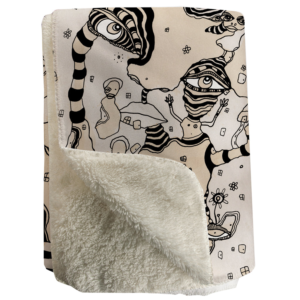 Thick Sherpa Fleece Blanket &#39;Stained 01&#39;