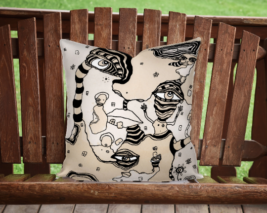 Outdoor Pillow Cushion &quot;Stained 01&quot;