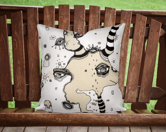 Outdoor Pillow Cushion &quot;Stained 02&quot;