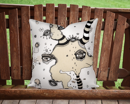 Outdoor Pillow Cushion "Stained 02"