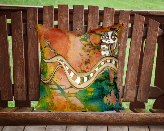Outdoor Pillow Cushion &quot;Surreal Owl 2&quot;