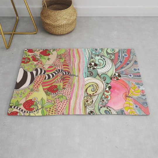 Area Rug &#39;Pink Sun Rising&#39;