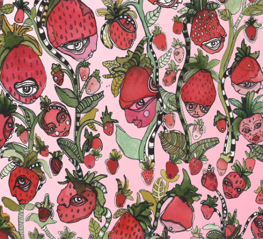 Area Rug &#39;Strawberry Friends&#39;