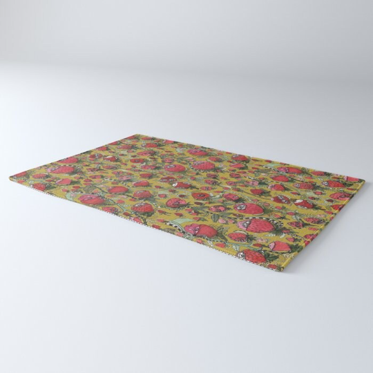 Area Rug &#39;Strawberry Friends Green&#39;