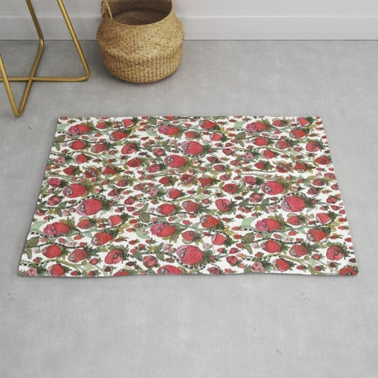 Area Rug &#39;Strawberry Friends White&#39;