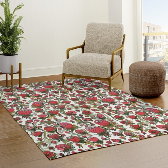 Area Rug &#39;Strawberry Friends White&#39;