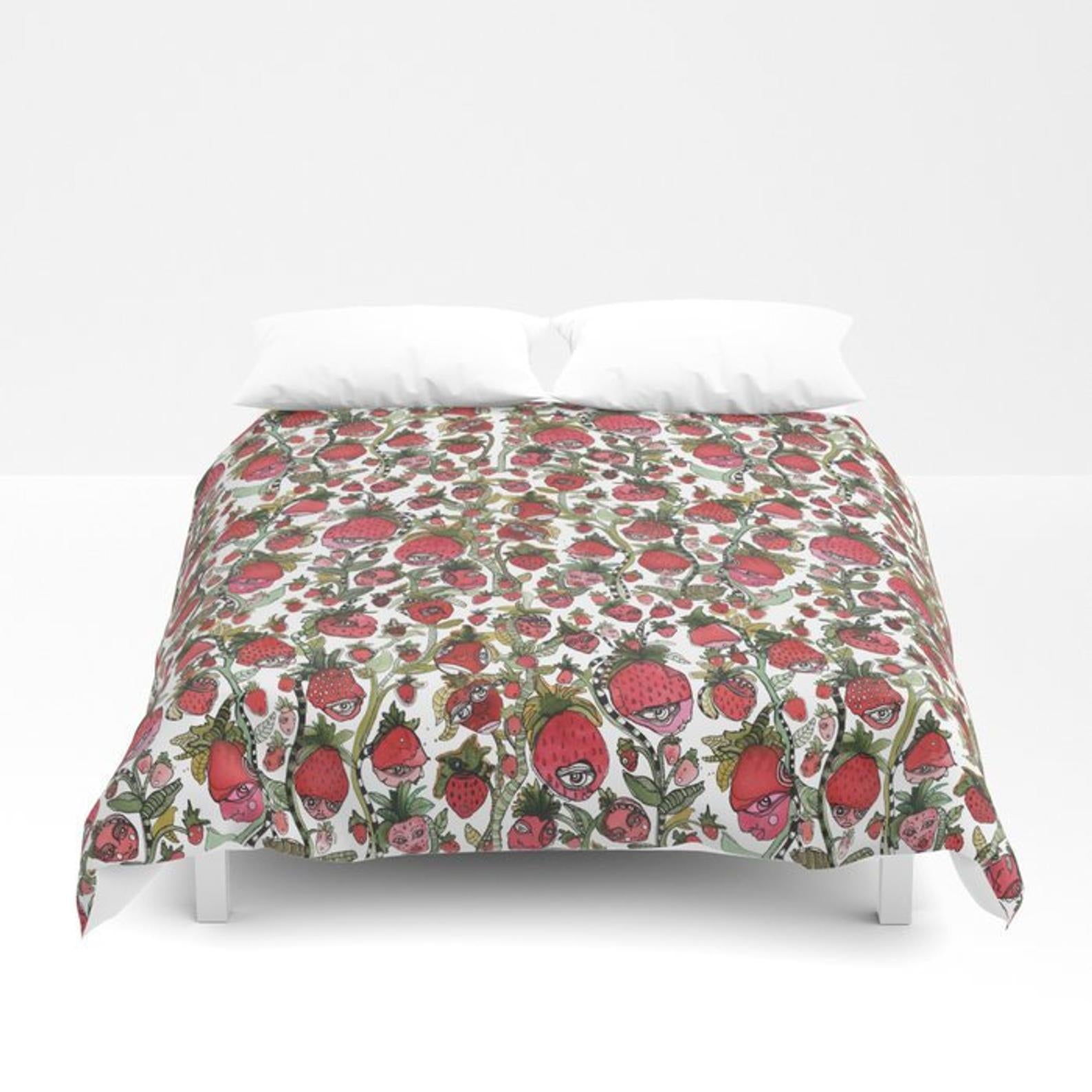 Duvet Cover 'Strawberry Friends White'