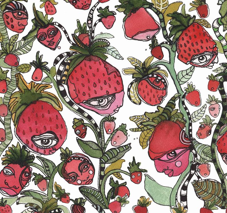 Duvet Cover &#39;Strawberry Friends White&#39;