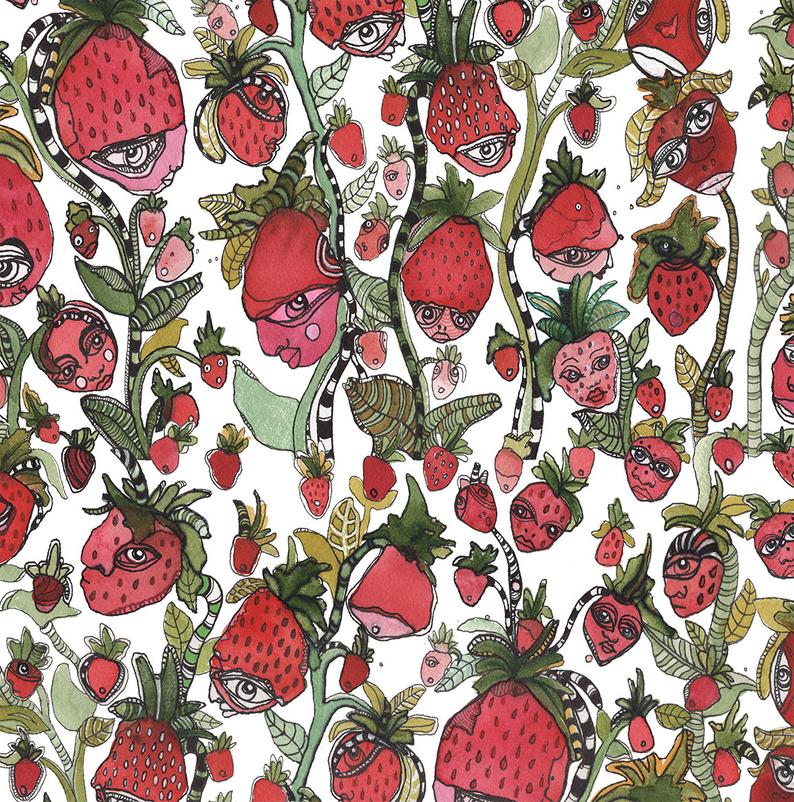 Duvet Cover &#39;Strawberry Friends White&#39;