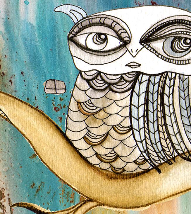 Giclee Art Print &#39;Surreal Owl I&#39;