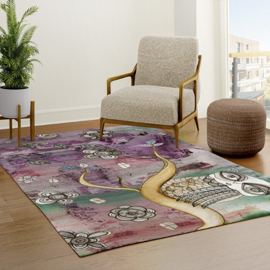 Area Rug &#39;Surreal Owl 01&#39;