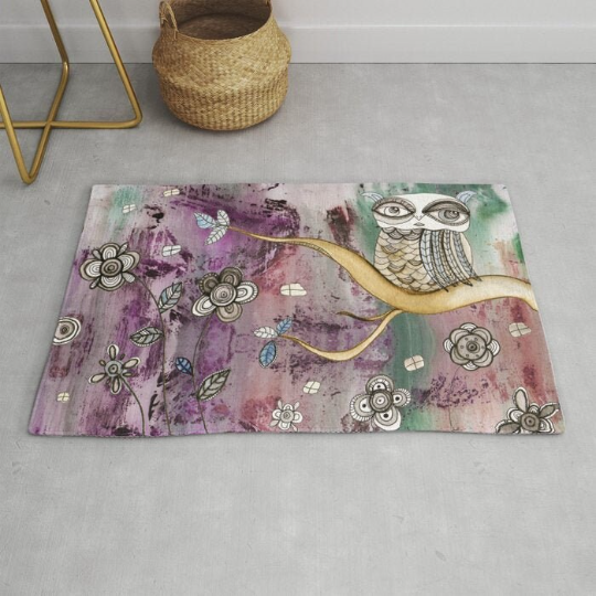 Area Rug &#39;Surreal Owl 01&#39;