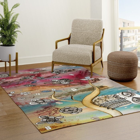 Area Rug &#39;Surreal Owl 1&#39;