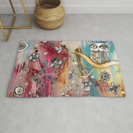 Area Rug &#39;Surreal Owl 1&#39;