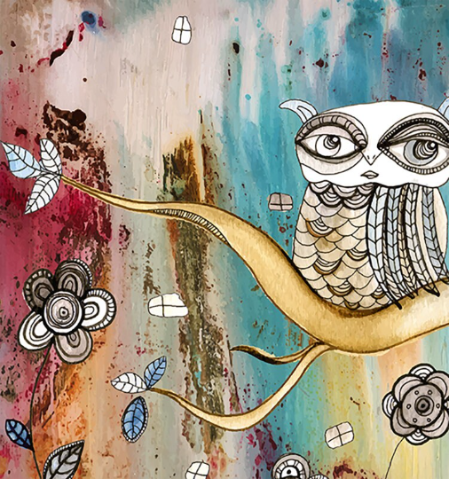 Window Curtains &quot;Surreal Owl 1&quot;