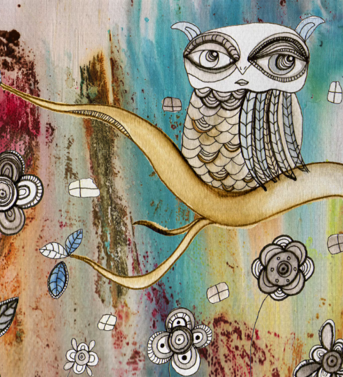 Area Rug &#39;Surreal Owl 1&#39;