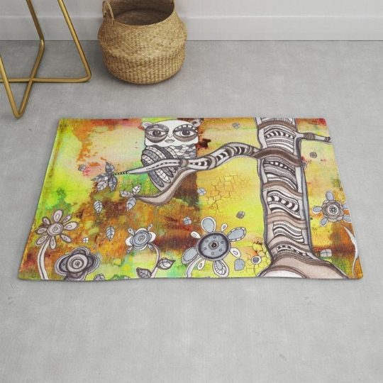 Area Rug &#39;Surreal Owl III&#39;