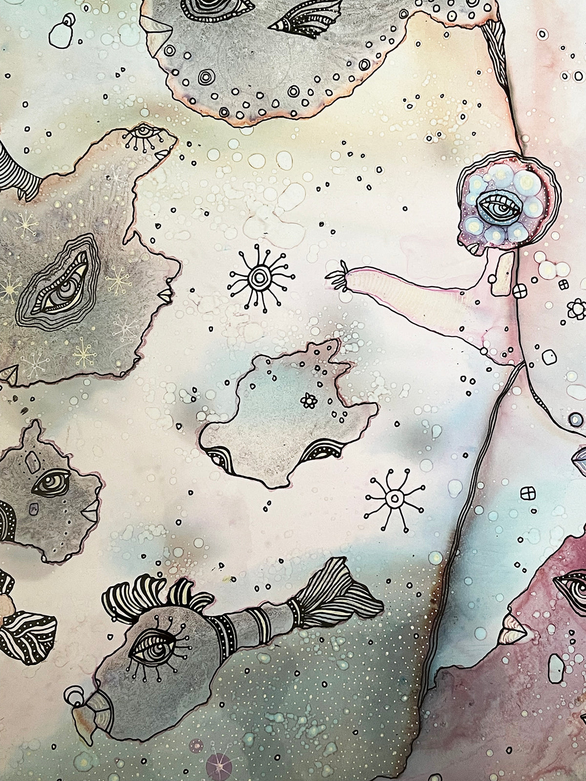 &quot;Swim with me&quot; Original art on Yupo paper