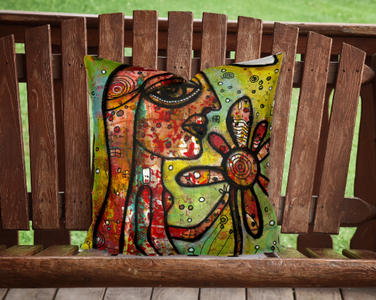 Outdoor Pillow Cushion &quot;Take A Walk&quot;