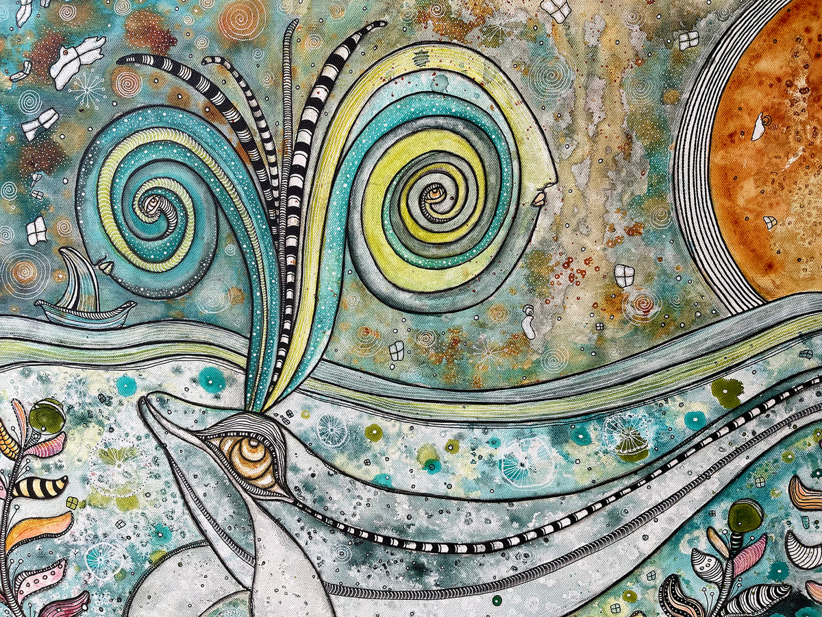 Original Fine Art &#39;WHALE POWER&#39;