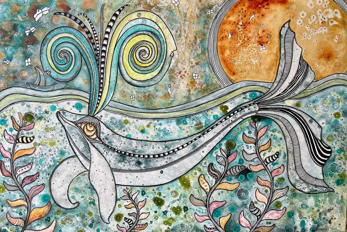 Original Fine Art &#39;WHALE POWER&#39;