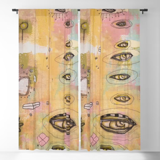 Window Curtains &quot;Waiting by the Sea V02&quot;