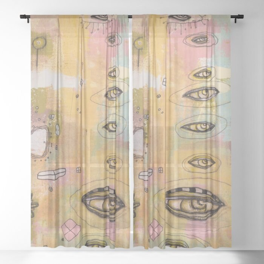 Window Curtains &quot;Waiting by the Sea V02&quot;