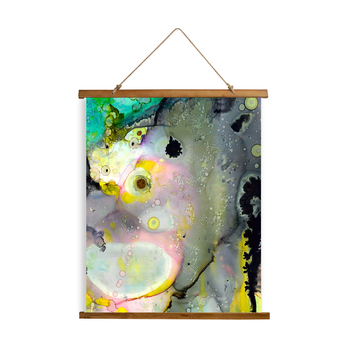 Whimsical Wood Slat Tapestry &quot;Growing&quot;