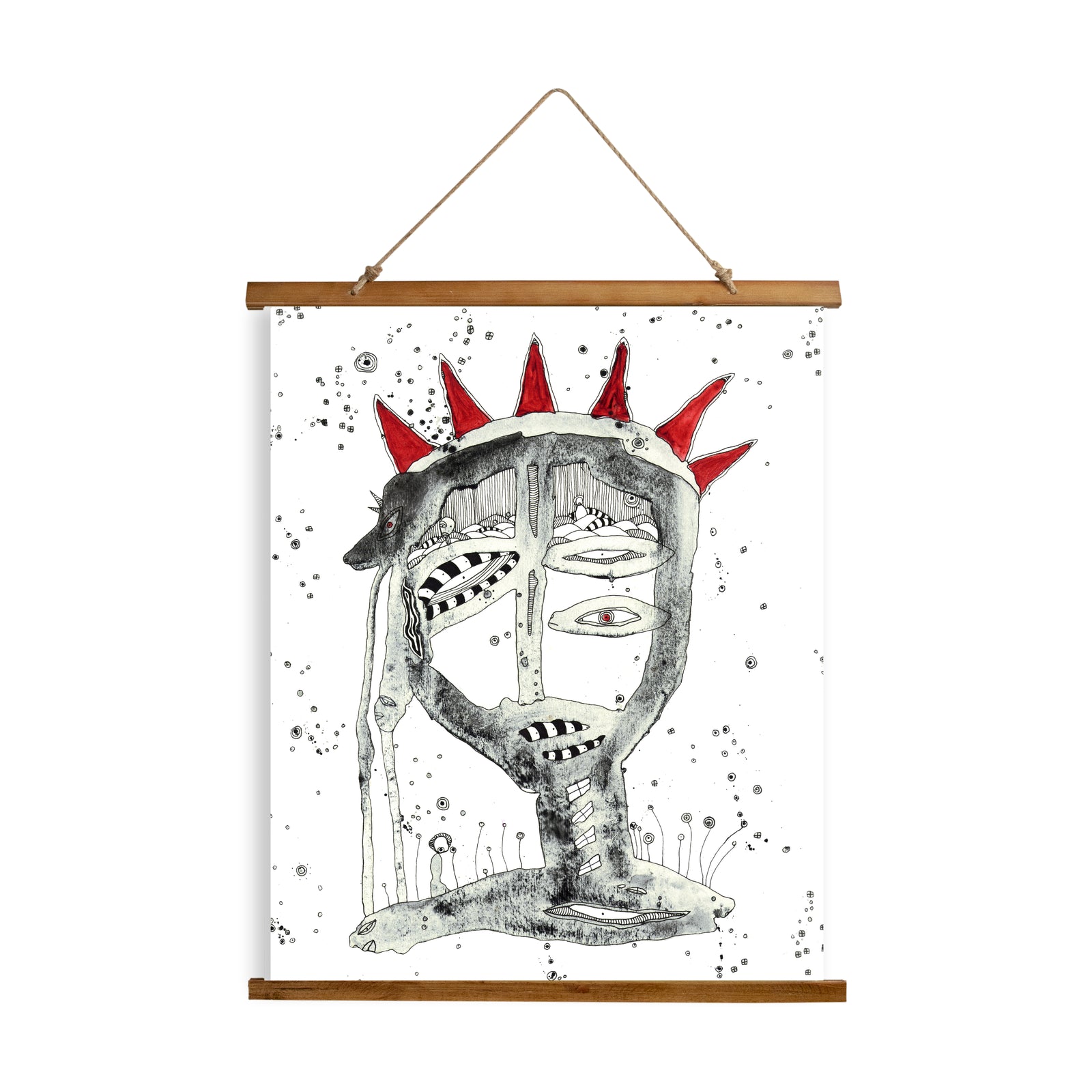 Whimsical Wood Slat Tapestry "King"