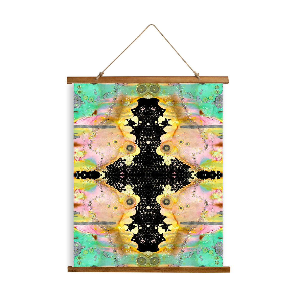 Whimsical Wood Slat Tapestry &quot;Over The Rainbow 2&quot;