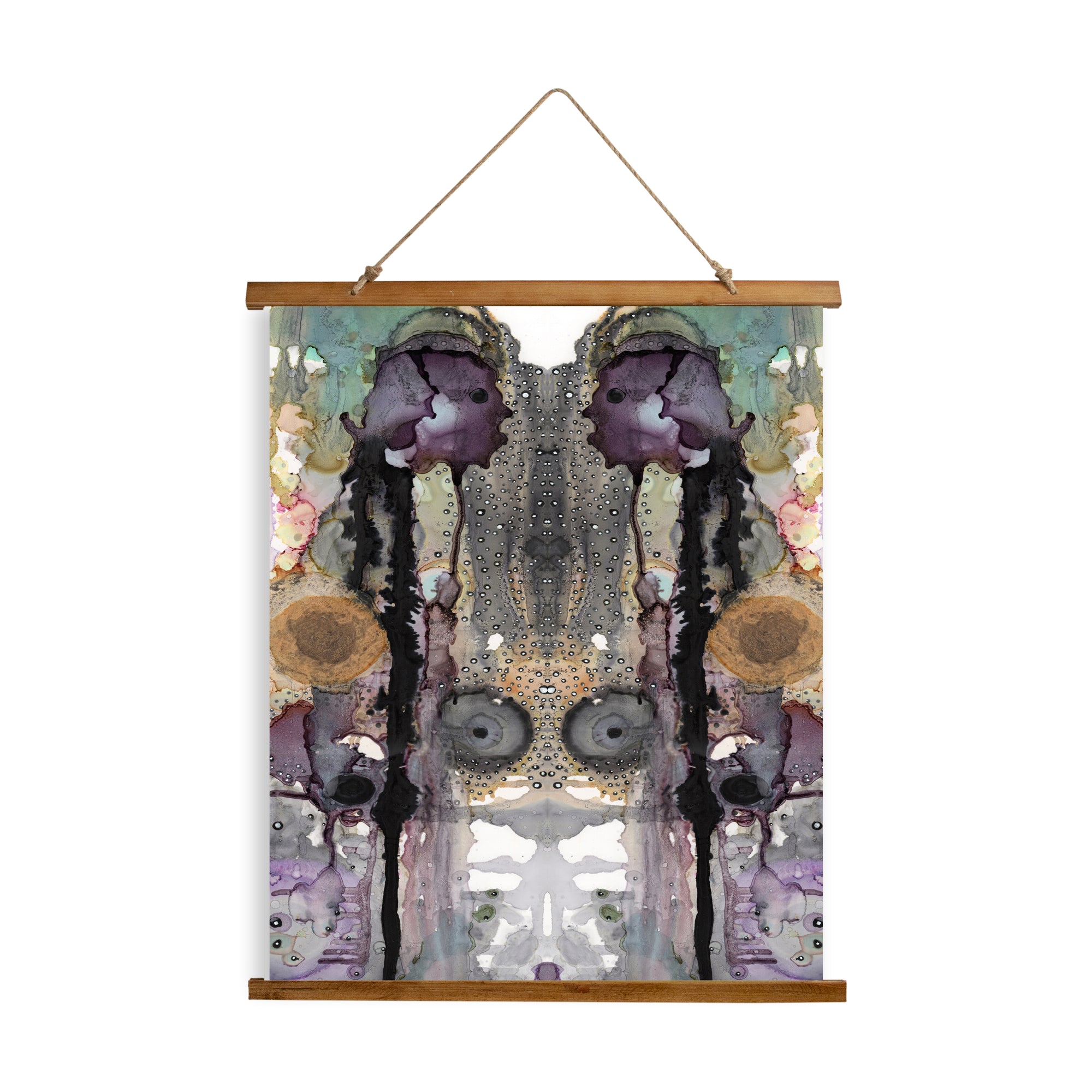 Whimsical Wood Slat Tapestry "Purple Rain"