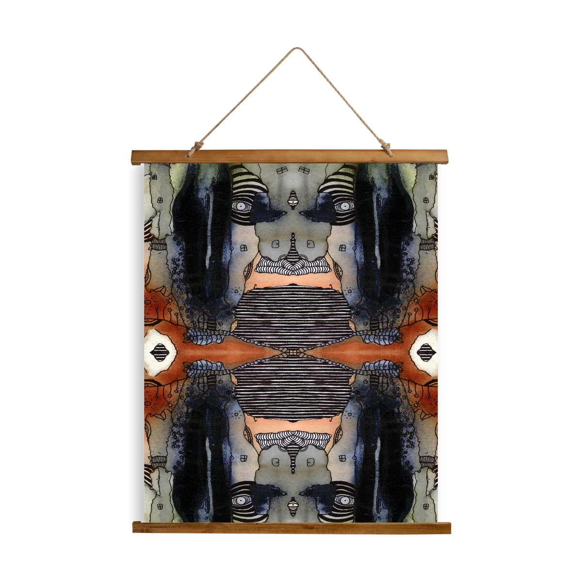 Whimsical Wood Slat Tapestry &quot;Source 2&quot;