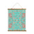 Whimsical Wood Slat Tapestry "Teal Birds of a Flower"