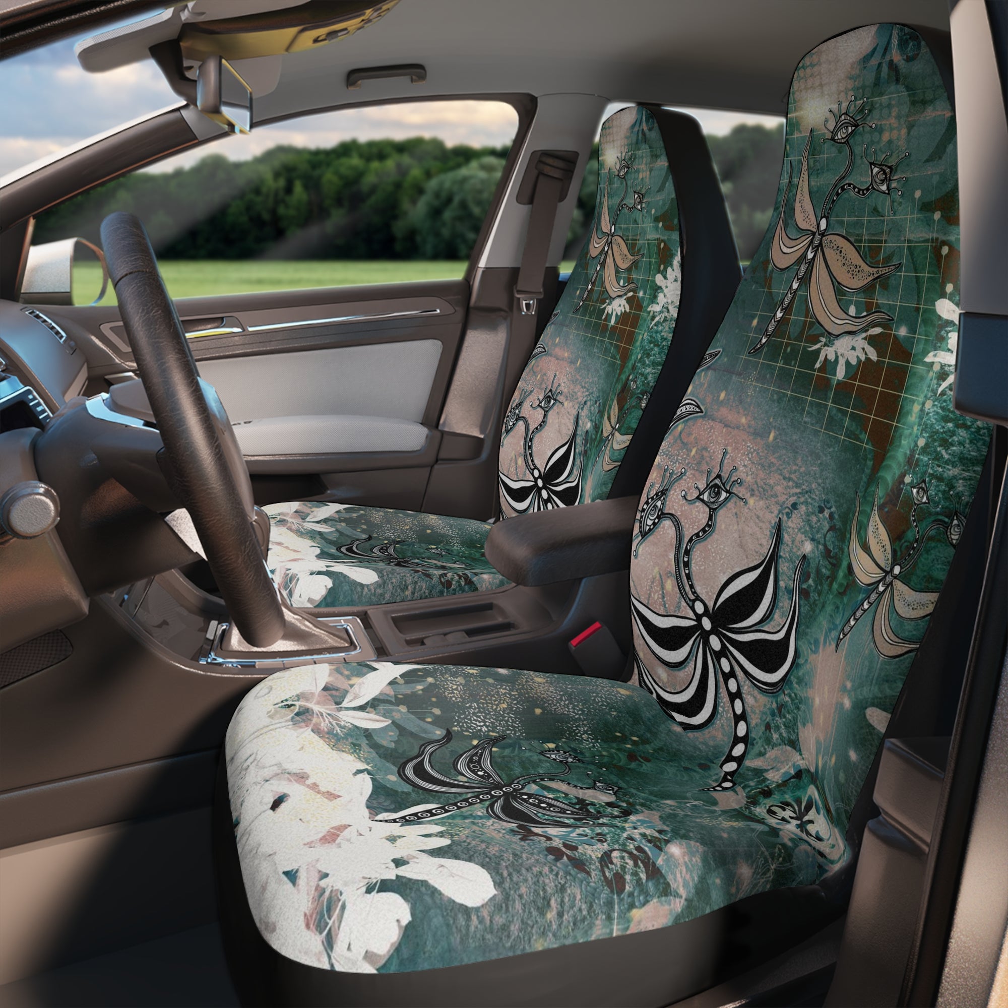 Butterfly / Dragonfly Car Seat Covers "Butterfly Garden"