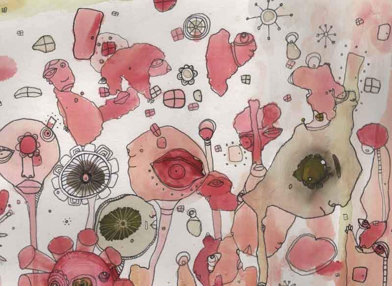 mixed media on paper &#39;play nice&#39;