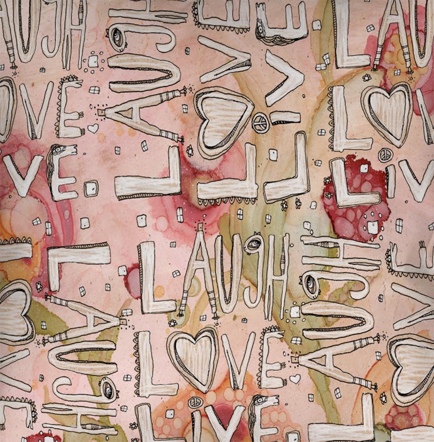 inspirational throw pillow laugh love live