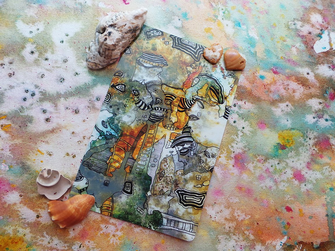 part of everything card mixed media art