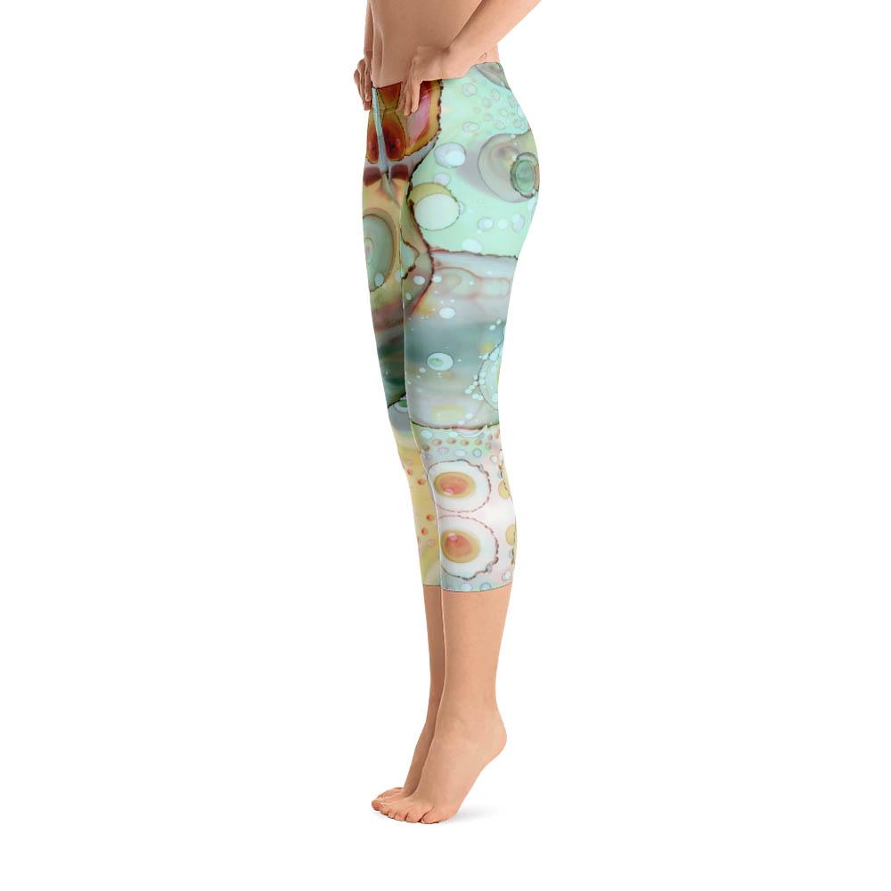 Abstract Capri leggings, Workout Pants &#39;Mermaid Tail 01&#39;