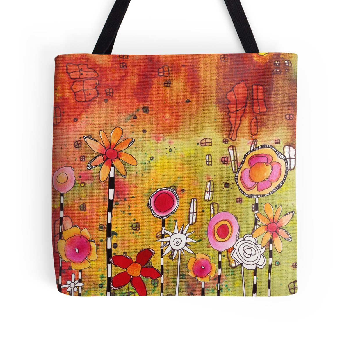 Tote Bag Mixed Media Art 'Garden Party painted by C.Cambrea featured in  Haute Handbags - Sincerely Joy