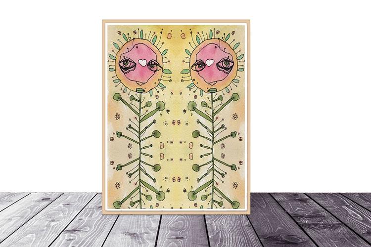 Art Print Floral Sisters