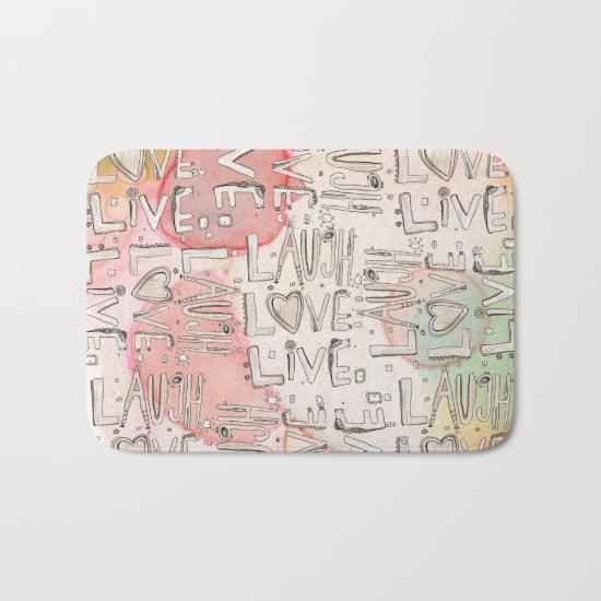 laugh-love-live-organic-in-pink-bath-mats