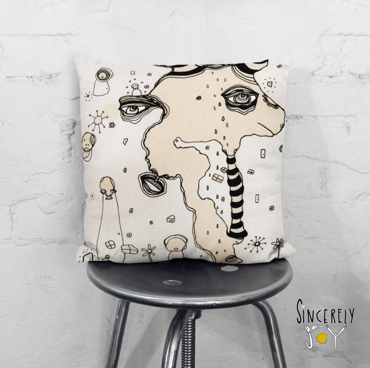 Artist Throw Pillow &#39;Stained 03b&#39;