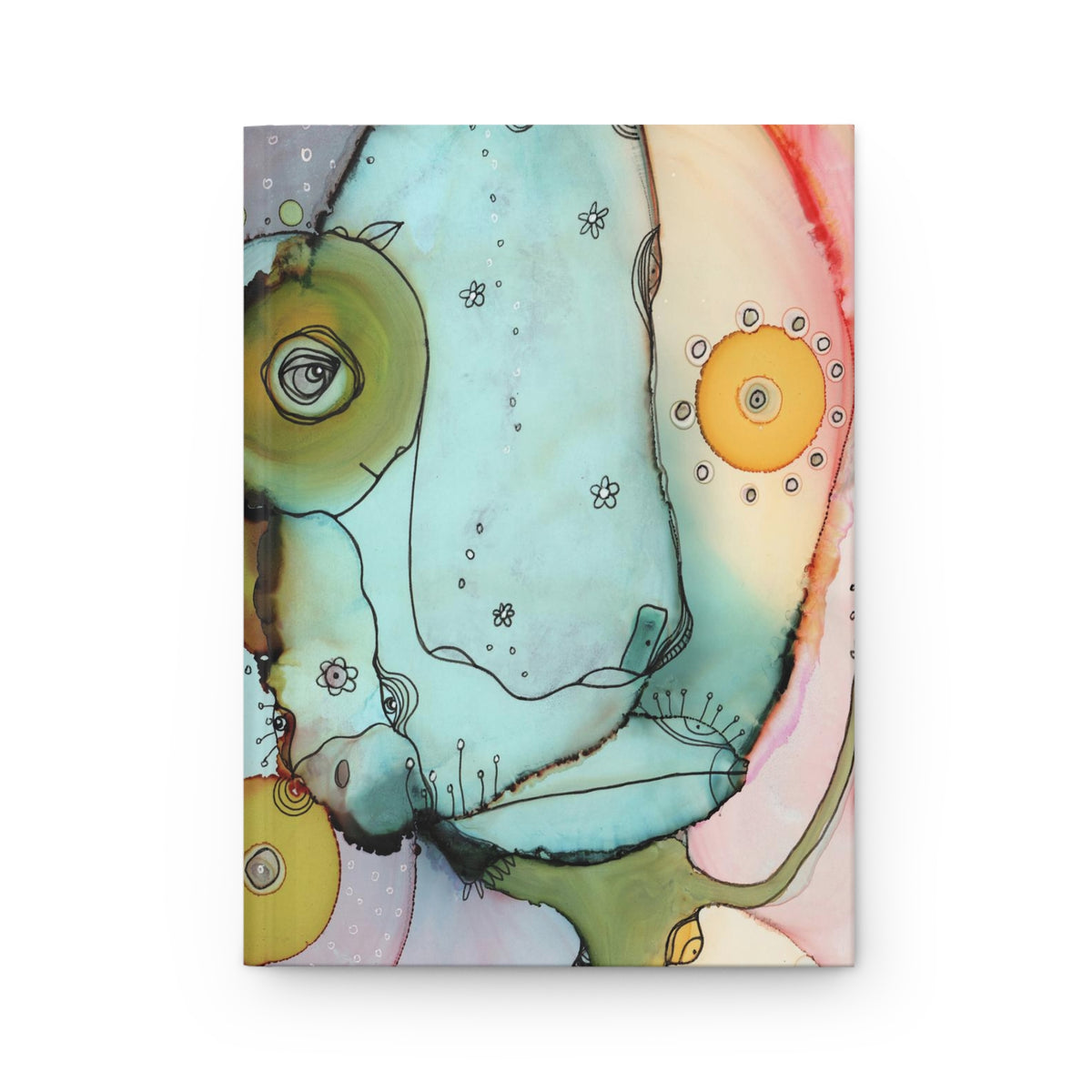 Whimsical Face on Hardcover Dream Journal &quot;Dance with me&quot;