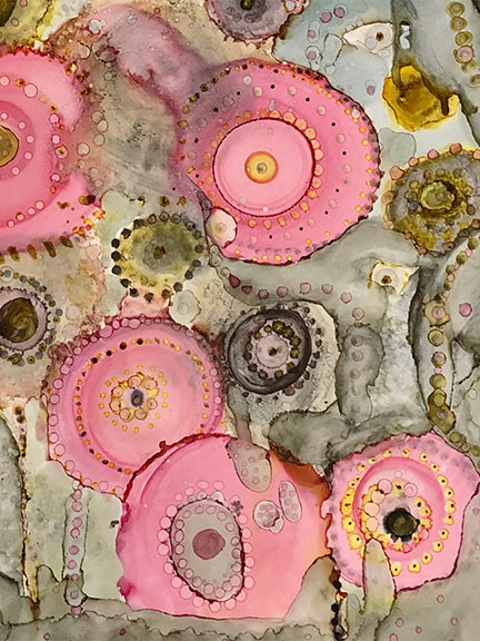 Colorful Abstract Shower Curtain &#39;Pink Matter&#39;